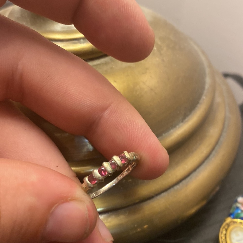 925 silver ruby studded ring - Picture 3 of 3